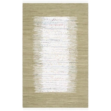 Safavieh Montauk Hand Woven Square Rug- Ivory - Olive- 6 X 6 Ft. MTK711K-6SQ
